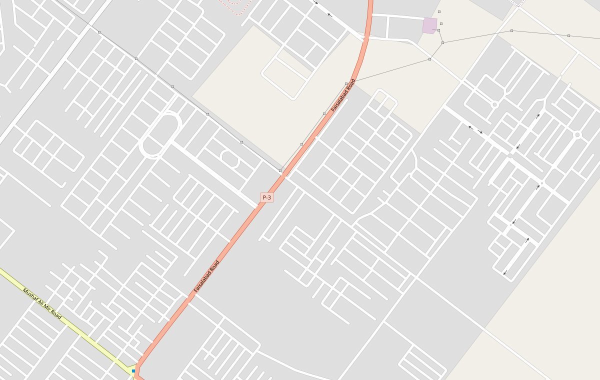 Street map of Eagle City Housing Project, Sargodha, showing the Clutch & Cruise location off Faisalabad Road